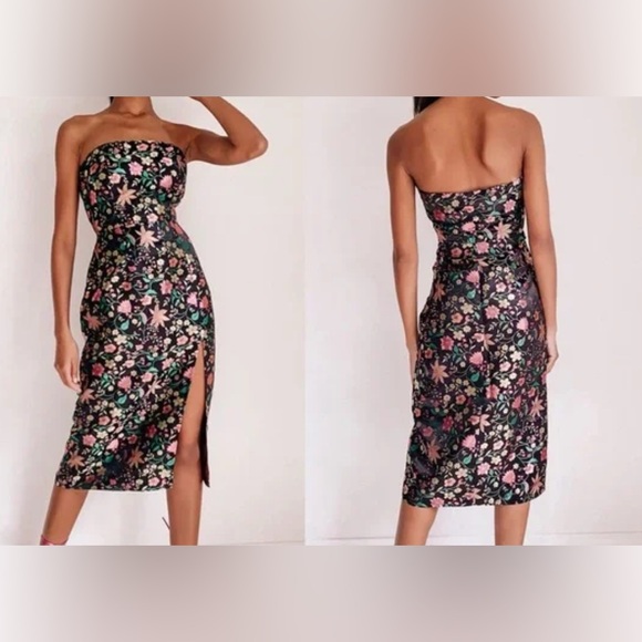 Lulus Dresses & Skirts - Lulus Dress Make A Move Black Satin Floral Dress